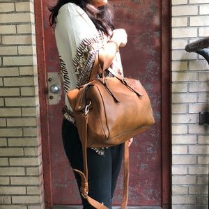 F21 cognac hobo tote